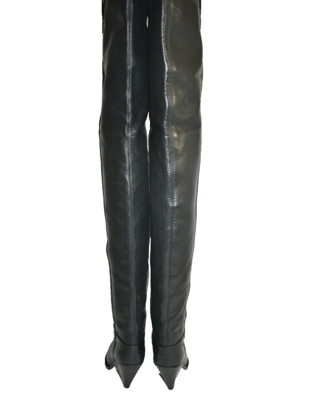 New! Isabel Marant Womens Black Lafsten 90MM Leather Thigh High Boots 36 6 DD38